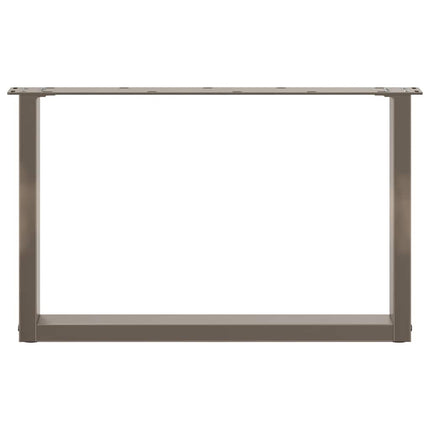 sofabordsben U-formet 2 stk. naturstål 70 x (42-43) cm stål