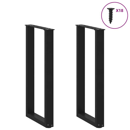 konsolbordben U-formet 2 stk. sort 28 x (72-73) cm stål