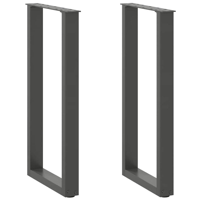 konsolbordben U-formet 2 stk. antracit 28 x (72-73) cm stål