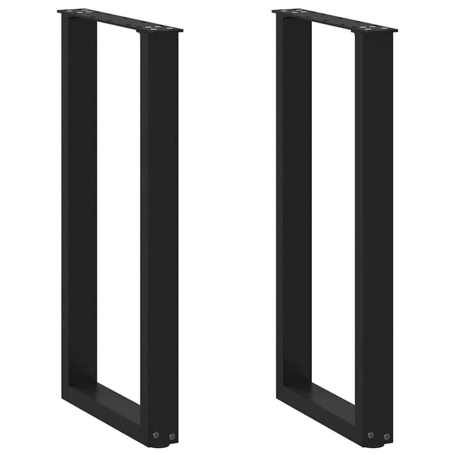 konsolbordben U-formet 2 stk. sort 38 x (72-73) cm stål