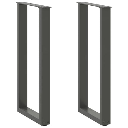 konsolbordben U-formet 2 stk. antracit 38 x (72-73) cm stål
