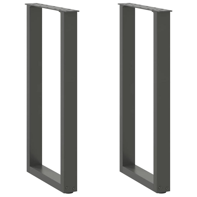 konsolbordben U-formet 2 stk. antracit 38 x (72-73) cm stål
