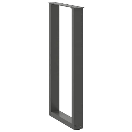 konsolbordben U-formet 2 stk. antracit 38 x (72-73) cm stål