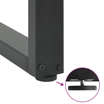 konsolbordben U-formet 2 stk. antracit 38 x (72-73) cm stål
