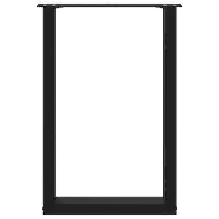 spisebordsben U-formet 2 stk. sort 50x(72-73) cm stål
