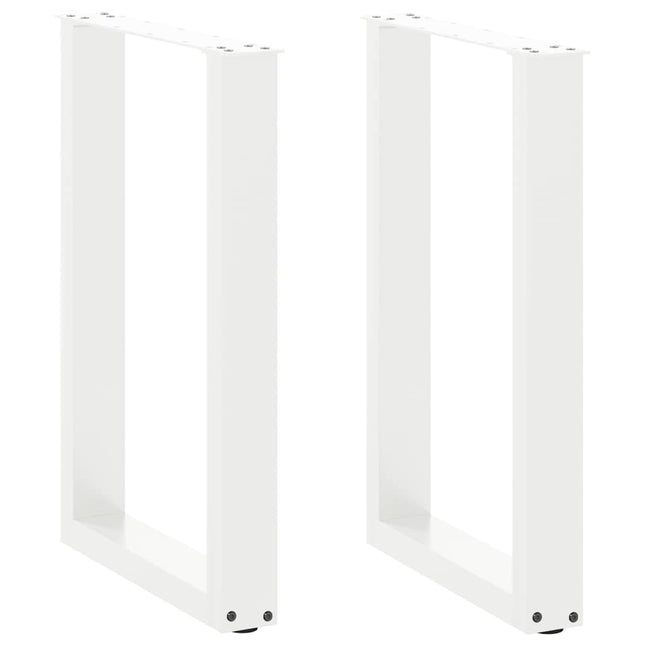 spisebordsben U-formet 2 stk. hvid 50x(72-73) cm stål
