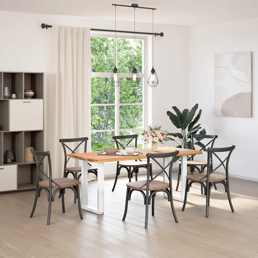 spisebordsben U-formet 2 stk. hvid 50x(72-73) cm stål