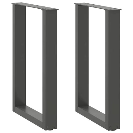 spisebordsben U-formet 2 stk. antracit 50x(72-73) cm stål