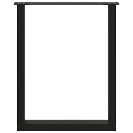 spisebordsben U-formet 2 stk. sort 60 x (72-73) cm stål