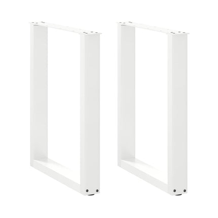 spisebordsben U-formet 2 stk. hvid 60 x (72-73) cm stål