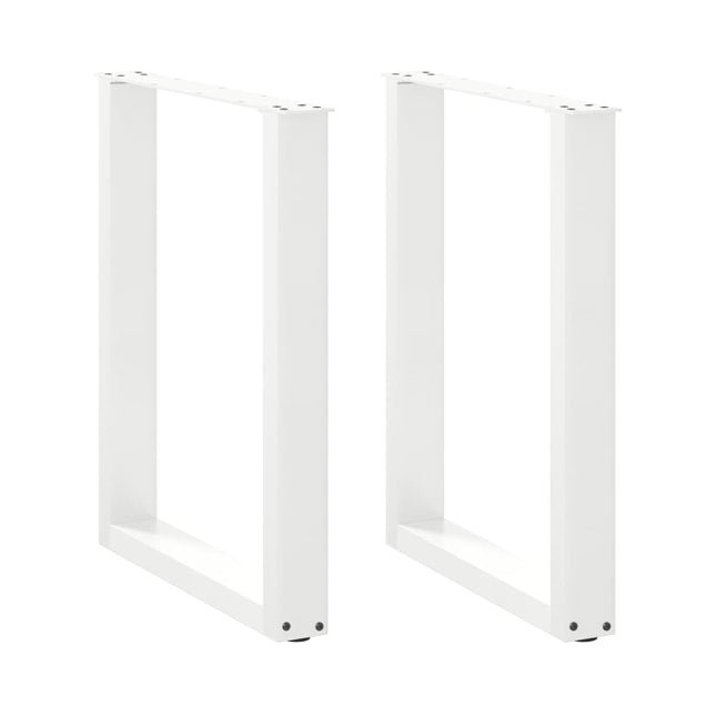 spisebordsben U-formet 2 stk. hvid 60 x (72-73) cm stål