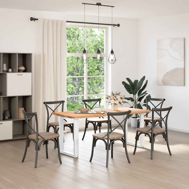 spisebordsben U-formet 2 stk. hvid 60 x (72-73) cm stål