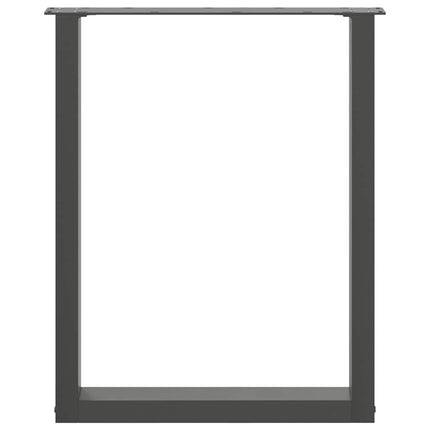 spisebordsben U-formet 2 stk. antracit 60 x (72-73) cm stål