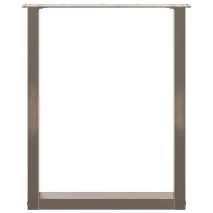 spisebordsben U-formet 2 stk. naturstål 60 x (72-73) cm stål