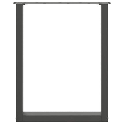 spisebordsben U-formet 2 stk. sort 70 x (72-73) cm stål