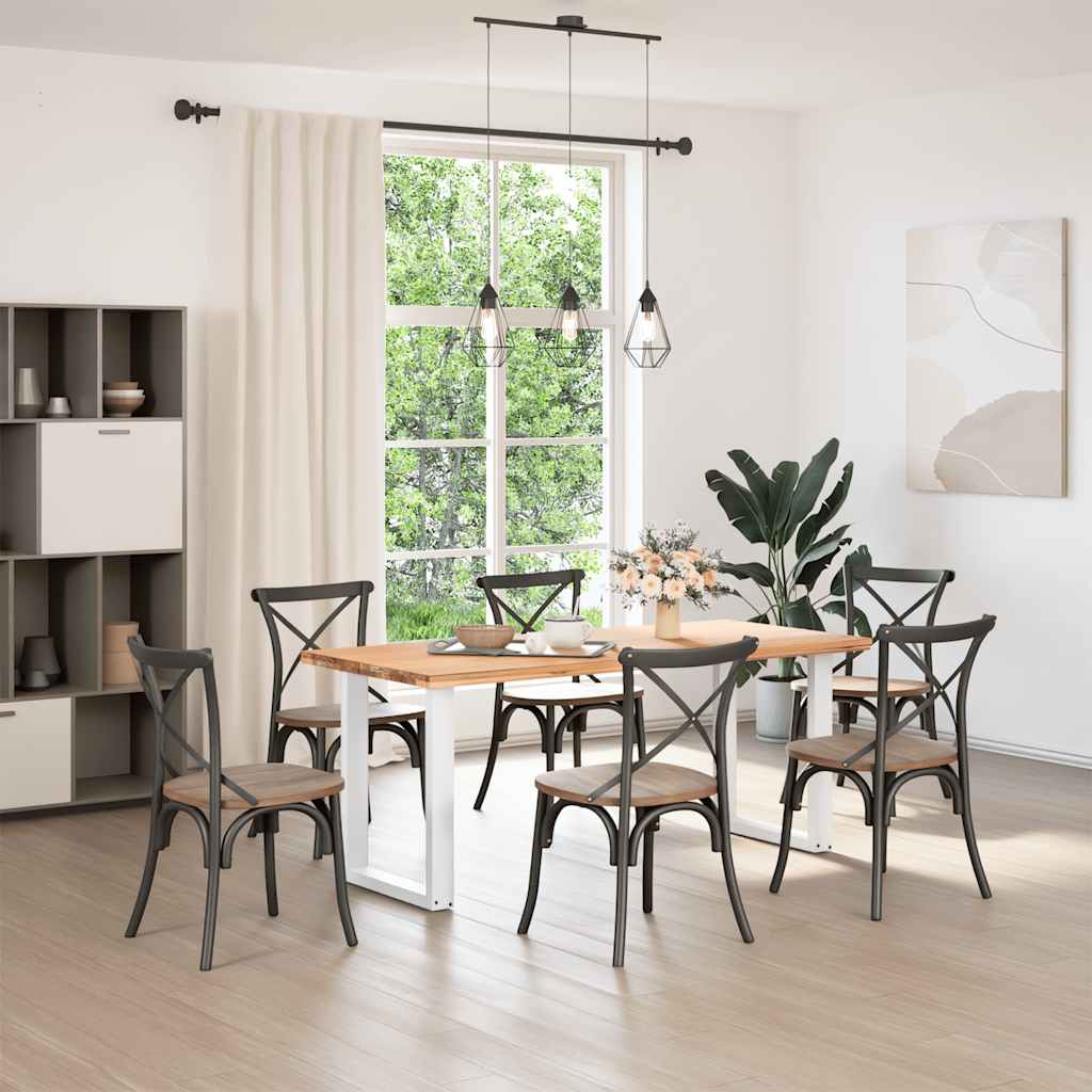 spisebordsben U-formet 2 stk. hvid 70 x (72-73) cm stål