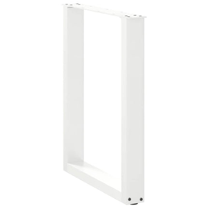 spisebordsben U-formet 2 stk. hvid 70 x (72-73) cm stål