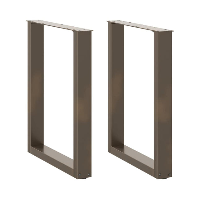 spisebordsben U-formet 2 stk. naturstål 70x(72-73) cm stål