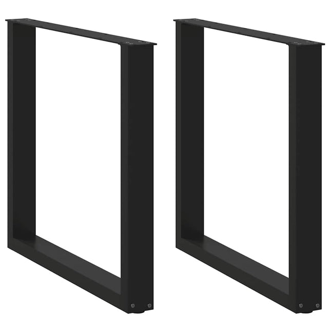 spisebordsben U-formet 2 stk. sort 80 x (72-73) cm stål