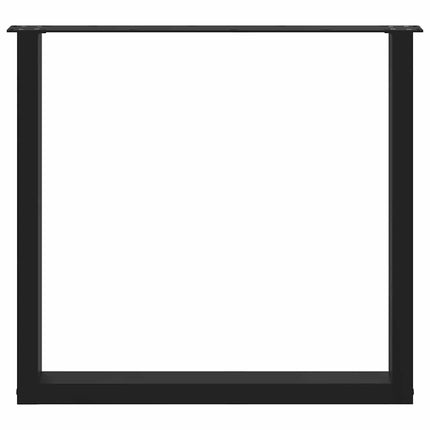 spisebordsben U-formet 2 stk. sort 80 x (72-73) cm stål
