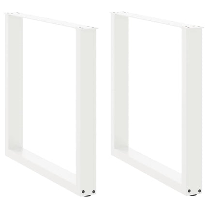 spisebordsben U-formet 2 stk. hvid 80x(72-73) cm stål