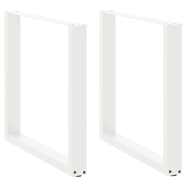 spisebordsben U-formet 2 stk. hvid 80x(72-73) cm stål