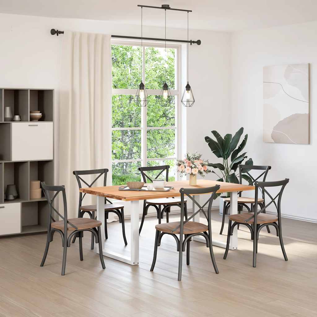 spisebordsben U-formet 2 stk. hvid 80x(72-73) cm stål