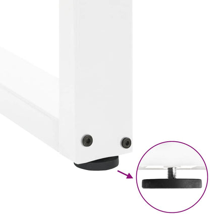 spisebordsben U-formet 2 stk. hvid 80x(72-73) cm stål