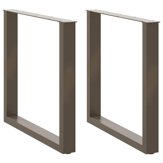 spisebordsben U-formet 2 stk. naturstål 80x(72-73) cm stål