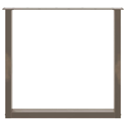 spisebordsben U-formet 2 stk. naturstål 80x(72-73) cm stål