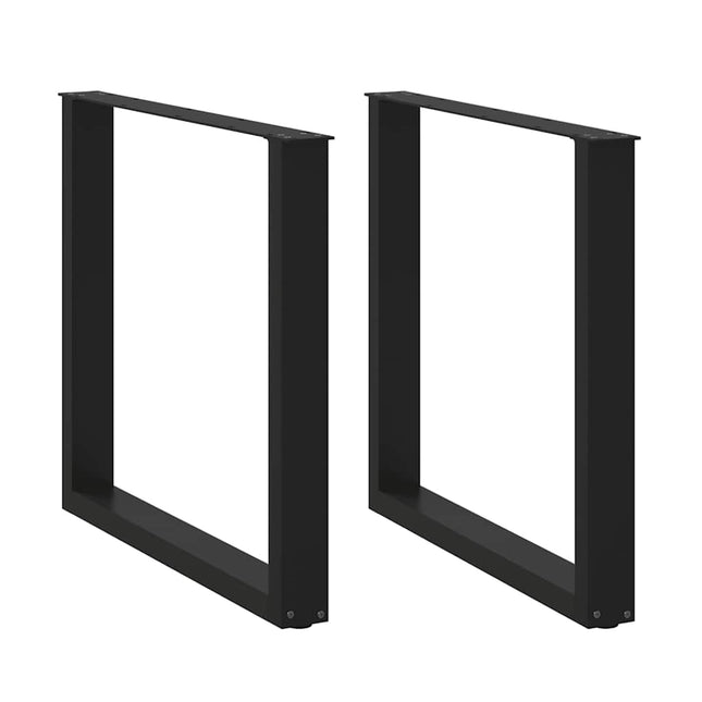spisebordsben U-formet 2 stk. sort 90 x (72-73) cm stål