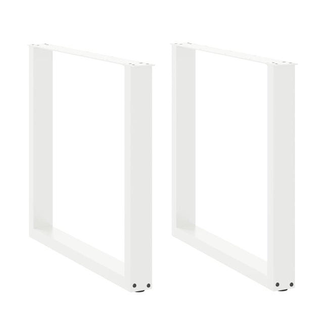 spisebordsben U-formet 2 stk. hvid 90 x (72-73) cm stål