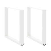 spisebordsben U-formet 2 stk. hvid 90 x (72-73) cm stål