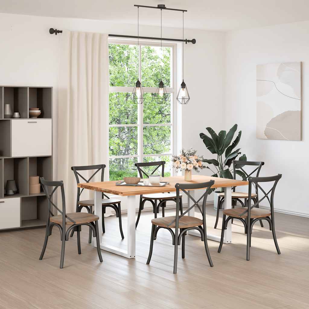 spisebordsben U-formet 2 stk. hvid 90 x (72-73) cm stål