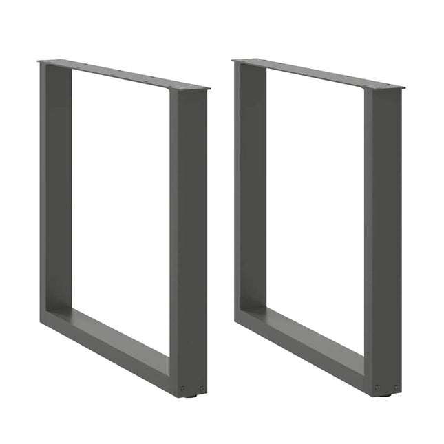 spisebordsben U-formet 2 stk. antracit 90x(72-73) cm stål