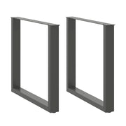spisebordsben U-formet 2 stk. antracit 90x(72-73) cm stål