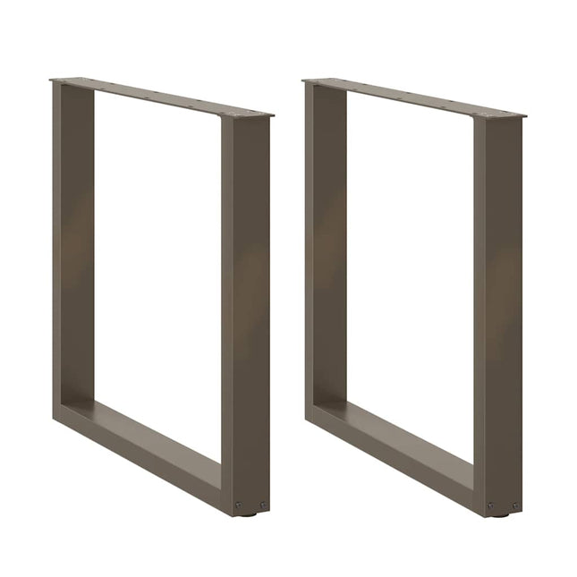 spisebordsben U-formet 2 stk. naturstål 90 x (72-73) cm stål