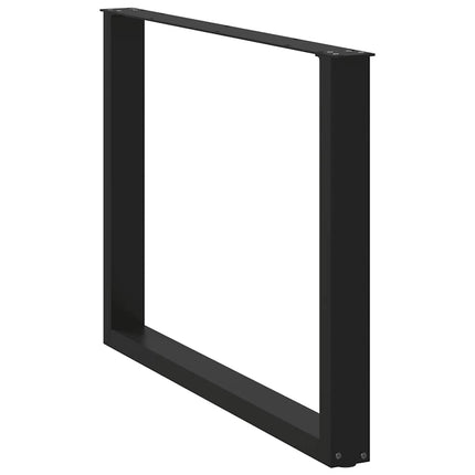 spisebordsben U-formet 2 stk. sort 100x(72-73) cm stål