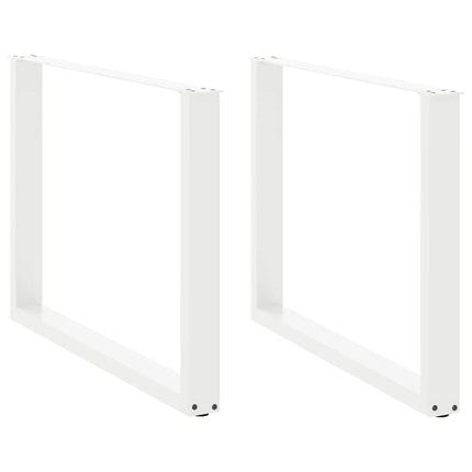 spisebordsben U-formet 2 stk. hvid 100x(72-73) cm stål