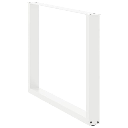 spisebordsben U-formet 2 stk. hvid 100x(72-73) cm stål