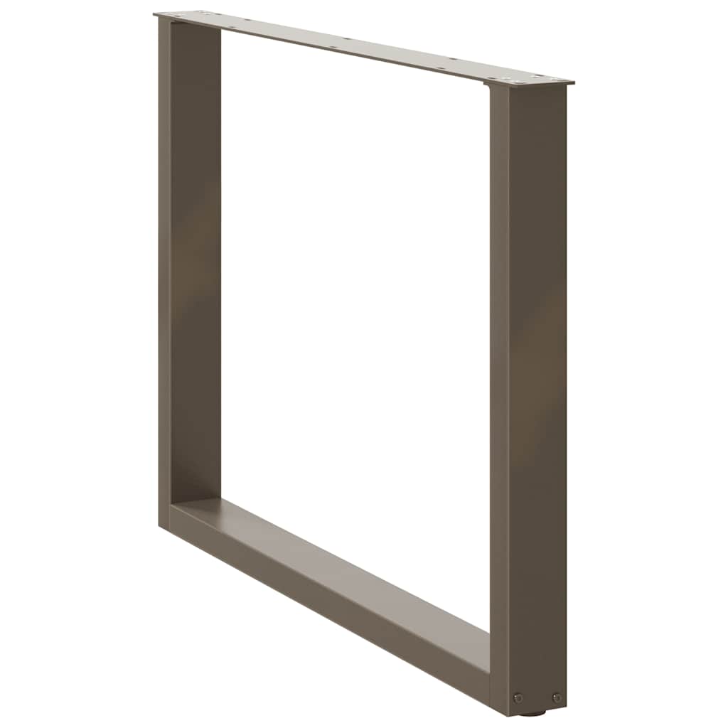 spisebordsben U-formet 2 stk. naturstål 100x(72-73) cm stål