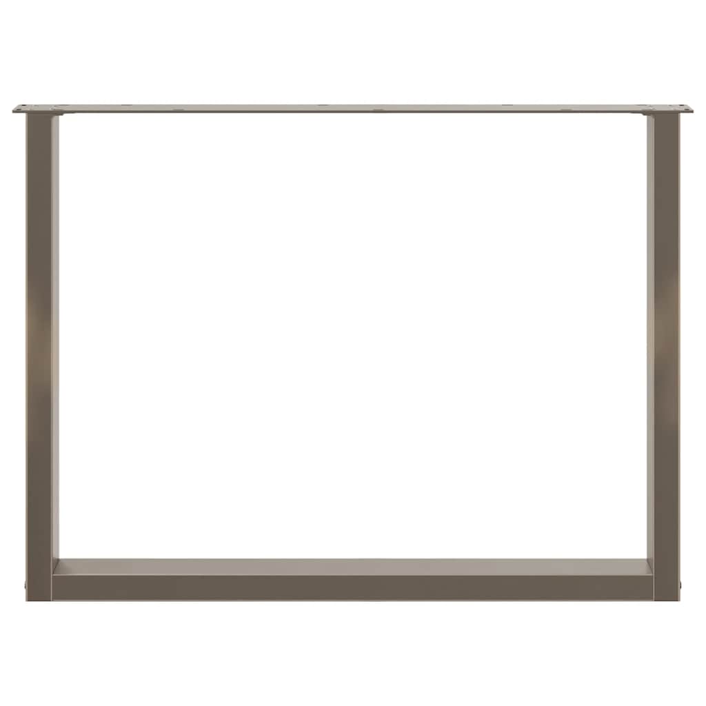 spisebordsben U-formet 2 stk. naturstål 100x(72-73) cm stål