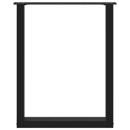 spisebordsben U-formet 3 stk. sort 70 x (72-73) cm stål