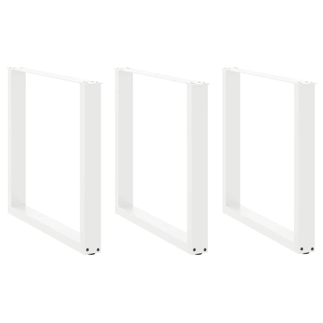 spisebordsben U-formet 3 stk. hvid 80x(72-73) cm stål
