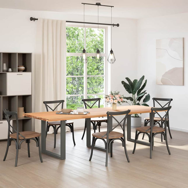 spisebordsben U-formet 3 stk. antracit 80x(72-73) cm stål