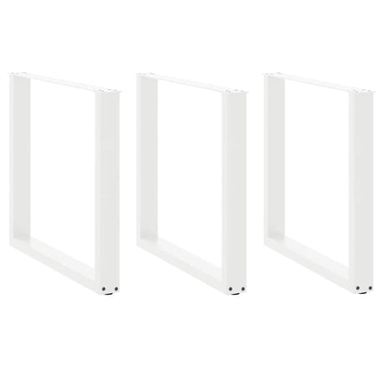 spisebordsben U-formet 3 stk. hvid 90 x (72-73) cm stål