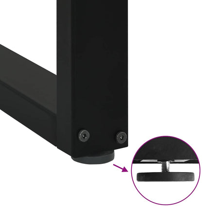 spisebordsben U-formet 3 Stk. sort 100x(72-73) cm stål