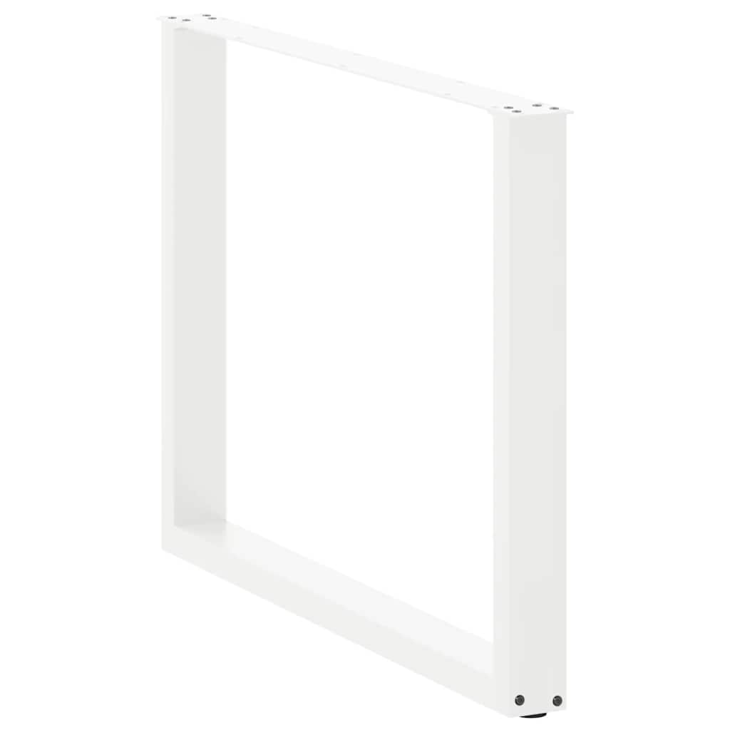 spisebordsben U-formet 3 Stk. hvid 100x(72-73) cm stål