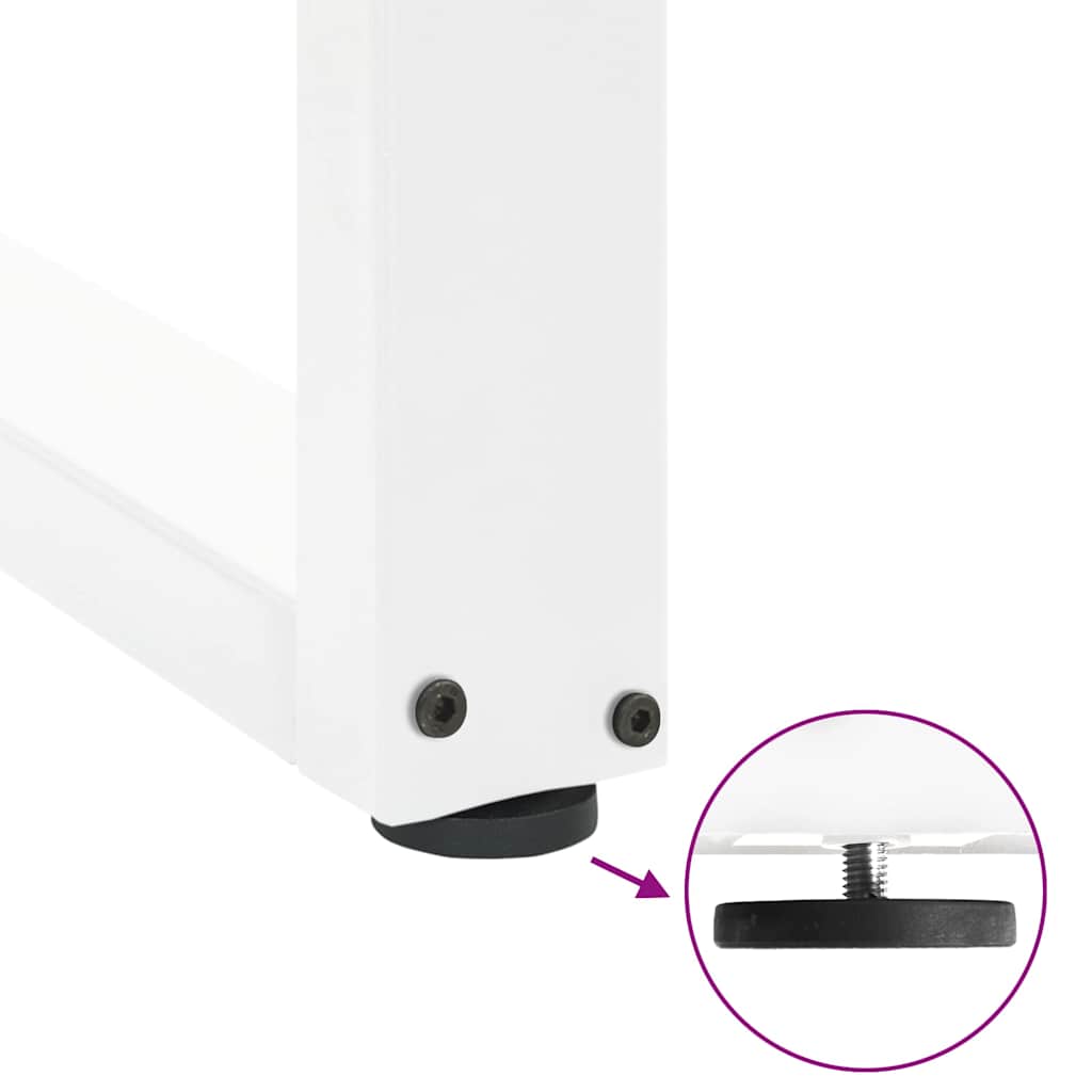 spisebordsben U-formet 3 Stk. hvid 100x(72-73) cm stål