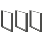 spisebordsben U-formet 3 Stk. antracit 100x(72-73) cm stål